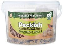 Peckish Natural Balance Energy Suet Fat Balls for Wild Birds, 50 Tub, 27 x 27.5 x 19 cm