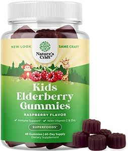 Sambucus Elderberry Gummies for Kids Health - Delicious Black Elderberry Gummies with Zinc and Vitamin C for Kids Immune Support - Gelatin and Gluten Free Non-GMO Kids Immunity Support Gummies 60ct