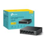 TP-Link 5-Port Gigabit Desktop Switch with 4-Port PoE+, up to 10 Gbps switching capacity, 65 W PoE Budget up to 250 m Transmission, desktop or wall-mounting design, Plug and play, metal case(LS105GP)