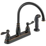 Delta Foundations 21996LF-OB Two Handle Kitchen Faucet with spray, Oil Bronze