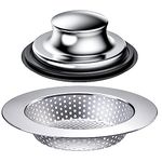 Huntorny 2PCS Kitchen Sink Stopper and Kitchen Sink Drain Strainer, Drain Catcher and Drain Cover for Kitchen Sink, Drainer for Standard 3-1/2 Inch Garbage Disposal Sink Drain