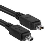 Cable Builders IEEE 1394 Firewire 400 iLink Cable 4 Pin to 4 Pin IEEE1394 4-4 Length 6FT for PC Mac DV 6 Foot 6 Feet Black Friday November Cyber Monday Sale