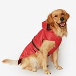 Mutt of Course Ready Red Raincoat for Dogs with 22” Length | Recommended Dog Raincoat for Indies, Dalmatians, Boxers and Other Similar Size Dogs | Adjustable Waist and Neck with leash gap (3XL)