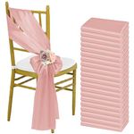 50 PCS Satin Chair Sash Chair Decorative Bow Designed Chair Cover Chair Sashes for Thanksgiving Wedding Christmas Banquet Party Home Kitchen Decoration (Rose Gold, 7 x 108 inch)