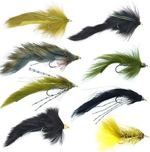 The Fly Fishing Place Slumpbuster Bouface Bunny Streamer Flies Collection - Set of 8 Big Bass and Trout Cone Head and Bead Head Fly Fishing Wet Flies - Hook Sizes 4 and 6