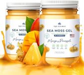 TrueSeaMoss Wildcrafted Irish Sea Moss Gel - Made with Dried Seaweed & Fresh Sea Vegetables, Seamoss - Made in USA (Mango/Pineapple, Pack of 2)