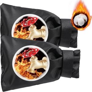 Outdoor Faucet Covers for Winter Freeze Protection, 2 Pack 6" W x 7" H Winter Faucet Insulation Cover Socks, Hose Bib Covers for Winter