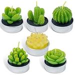 Cactus Tealight Candles Handmade Delicate Succulent Cactus Candles for Valentine's Day, Birthday, Party, Wedding, Home Decoration Gifts, Gift for Her - 6 Packs