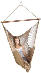 Green Mountain Hammocks - Hanging String Chair - 400 lb Capacity, 100% Recycled Fabric, Durable, Lightweight - Brown Model