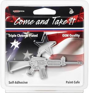 Come and Take It Premium Chrome Plated Auto Emblem by Revolution Car Badges - Adhesive Car Emblem - Texas Emblem for Truck - Alternative to Bumper Stickers and Decals for Cars (Chrome)