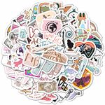 BulbaCraft 100Pcs Cute Travel Stickers for Girls, Travel Stickers for Water Bottles, Notebook, Laptop, Luggage Stickers for Suitcases, Travel Journal Stickers, Road Trip Stickers, Adventure Sticker