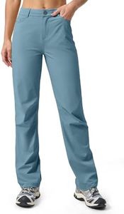 Willit Womens Hiking Pants Quick Dry Lightweight Stretch Travel Pants with Pockets UPF 50+ Water-Resistant Curvy Fit 33" Fog Blue 2