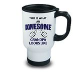 60 Second Makeover Limited This is What an Awesome Grandpa Looks Like Metal Travel Mug Present Gift Birthday Christmas Fathers Day