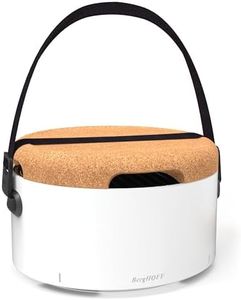 BergHOFF LEO Portable Tabletop BBQ Grill To-go grill with Heat Resistant Base Easy-carry strap & detachable handles, Removable elements, Adjustable airflow, 13.75", White