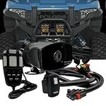 Alarm Horn Siren PA Speaker Mic System with Pulse Power Busbar Plug Wire Harness Kit Compatible with Polaris RZR Turbo Pro Crew Ranger XP Xpedition ADV 2018-2024