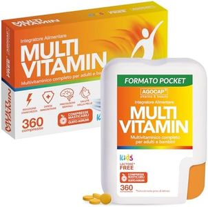 Multivitaminico Completo, Integratori Stanchezza, 360 mini compresse masticabili. Multivitaminico, complesso di Vitamine ad ALTO DOSAGGIO ideale per donna, uomo e bambino. Multivitamin, Agocap