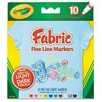 Crayola Fine Line Fabric Markers, 10 Count