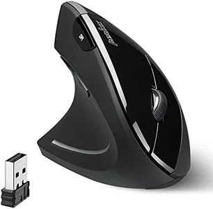 Perixx PERIMICE-713L Left Handed Ergonomic Wireless Vertical Mouse - 800/1200/1600 DPI - Recommended with RSI User