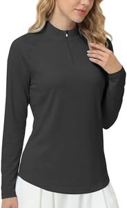 Roadbox Women's UPF 50+ 1/4 Zip Pullover, Long Sleeve Sun Protection Rash Guard Shirts, Quick Dry Workout Hiking Golf Tops