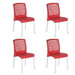 Nilkamal NS19SS Plastic Mid Back with Arm Chair | Chairs for Home| Dining Room| Bedroom| Kitchen| Living Room| Office - Outdoor - Garden | Dust Free |100% Polypropylene Stackable Chairs | Set of 4