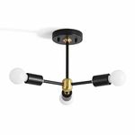 Fixtures Wall Lights Wall Lamps & Sconces Ceiling Lighting Chandeliers (3-Light Semi Flush Ceiling Light Fixture - Black & Gold)