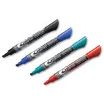 Quartet Enduraglide Dry-Erase Whiteboard Markers, Assorted Ink Colours, Low Odor, Non-Toxic, School & Office Stationery, Pack of 4 (Multicolour, Chisel tip)