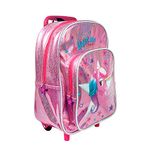 PERLETTI Unicorn Carry On Backpack Children 2/5 Years with Pocket - Toddler Rucksack with Pink Glitter for Kindergarten - Girl Hand Luggage with Stars and Reflective Piping - 32x23x15 cm (Unicorn)