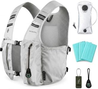 SAVIOR COOL Running Hydration Vest Backpack with 2L Water Bladder, 22L Cooling Hydration Pack for Hiking, Cycling, Trail Running (Silver)