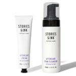 Stories & Ink | TATTOO AFTERCARE DUO - 2-Step Routine to Aid Natural Healing of Fresh Tattoos. Contains: x1 Tattoo Aftercare Cream & x1 Tattoo Aftercare Foam Cleanser