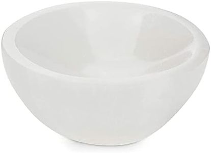WBM Selenite Crystal Bowl - 4 Inch for Smudging, Healing and Recharging Crystals, Charging Station for Crystals and Healing Stones |Witchcraft Supplies - White