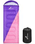 Sleeping Bag Camping Sleep Bags: Sportneer Warm Sleeping Bags for Single Adults 3-4 Season Waterproof Lightweight Large Ultralight suit for Adult Man Fishing Travel Outdoor Purple + Pink