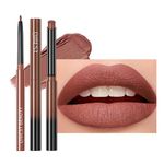 Matte Lipstick for Women,Nude Lipstick Lipliner Pencil Lip Filler Long Lasting Lip Gloss,Lip Liner and Lipstick Set,Lip Makeup Kits for Daily Makeup and Holiday (05#)