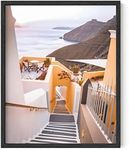 HAUS AND HUES Posters of Beach Scenes and Wall Art of Italy - Beautiful Scenery Wall Art and Lake Beach Decor, Mediterranean Wall Art of Italian Landscape Picture (Black Frame, 16x20)