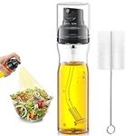 Olive Oil Adjustable Sprayer for Cooking, 250ML Oil Dispenser Bottle with Brush, Canola Oil Vinegar Spray Mister for Kitchen, Refillable Gadgets Accessories Widely Used for Air Fryer, Baking, Grilling