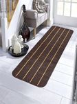 Saral Home Striped Soft PP Yarn Durable & Washable Multipurpose Runner for Home/Kitchen/Living Area/Lobby/Office Entrance with Anti Skid Backing (Dark Brown, 45 Cm X 180 Cm)