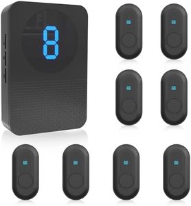 CallToU Caregiver Pager Wireless Call Button System Call Bell Alert Button Wireless Calling System for Elderly at Home/Deaf Eldrely/Clinic/Medical Institution/Nursing Home (CC22WH 8-1)