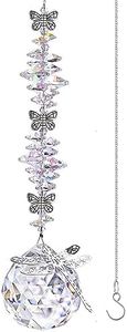 Hanging Sun Catchers with Crystals Butterfly Dragonfly Decor Window Garden Crystal Prism Rainbow Maker Suncatcher