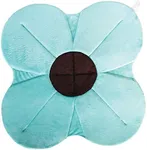 Blooming Bath Poppy Flower Bath Mat - Sink Bathtub Cushion for Baby - Plush Minky Fabric for Newborn to 6 Months - Washer-Safe Infant Newborn Essentials - Baby Shower Gifts for New Mom (Seafoam/Brown)