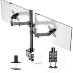 BIJASANI Dual Monitor Stand For Desk Mount, Dual Monitor Stand For Trading Monitor Setup At Home, Dual Monitor Stand For Table, Dual Arm Holds Upto 32 Inch Monitor Of 10 KG Weight Each