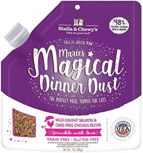 Stella & Chewy's Freeze-Dried Raw Cat & Kitten Food Topper - Magical Dinner Dust - Premium Wild-Caught Salmon & Cage-Free Chicken - Grain-Free, Protein-Rich - Perfect For Picky Eaters - 7 oz