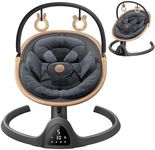 Baby Swings for Infants, Fasonbaby Bluetooth Infant Swing with Music Speaker with 3 Seat Positions, 5 Speeds and Remote Control - Portable Baby Swing for Indoor and Outdoor (Black)