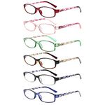 Kerecsen 6 Pack Reading Glasses for Women Men Blue Light Blocking With Spring Hinge computer readers for Ladies Eyeglasses (6 Mix Color-1, 2.50, multiplier_x)