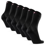 DANISH ENDURANCE 6 Pack Bamboo Socks, Super Soft, Antibacterial for Men & Women, Black, 9-12