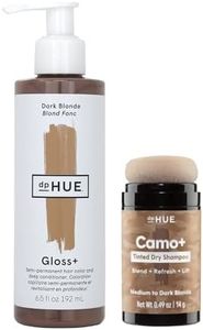 dpHUE Gloss+ (Dark Blonde) & Camo+ Tinted Dry Shampoo (Medium to Dark Blonde) - Boost Color, Shine & Softness - Cover Grays, Root Growth & Thinning Hair