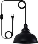 Lightess Black Pendant Lights Dimmable with Plug in Cord and ON/Off Dimmer Switch, Industrial Hanging Kitchen Island Light Fixture, LG9925343