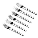 CAMRI Cake Forks - Mini Fork for Dessert, Pastry, Fruit & Salad, Stainless Steel Small Forks Pack of 6, 6.4 Inch, Cutlery Starter Forks for Home Kitchen & Restaurant (C62 – Set of 6)