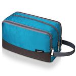 WANDF Toiletry Bag Water-Resistant Nylon Travel Wash Bag Lightweight Dopp Kit for Men and Women (A-Sky Blue)