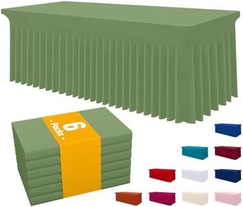 Smiry Spandex Tablecloth 6 Pack, Elastic Fitted Stretch Tablecloth for 8FT Rectangle Tables, Waterproof Washable Table Cover Skirt for Wedding, Banquet & Parties (Sage Green, 96Lx30Wx30H Inch)