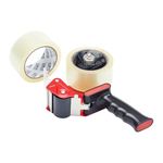 Fit For The Job Tape Gun and Tape Dispenser with 2 Rolls of Packaging Clear Tape - Ideal for Packing Tape, Fragile Tape - Heavy Duty Tape Dispenser for Efficient Sealing and Packing Needs