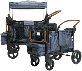 Keenz XC EVO - Luxury 2 Passenger Stroller Wagon for Kids | Foldable 2 Passenger Quad Seater with Adjustable Canopy | Blue